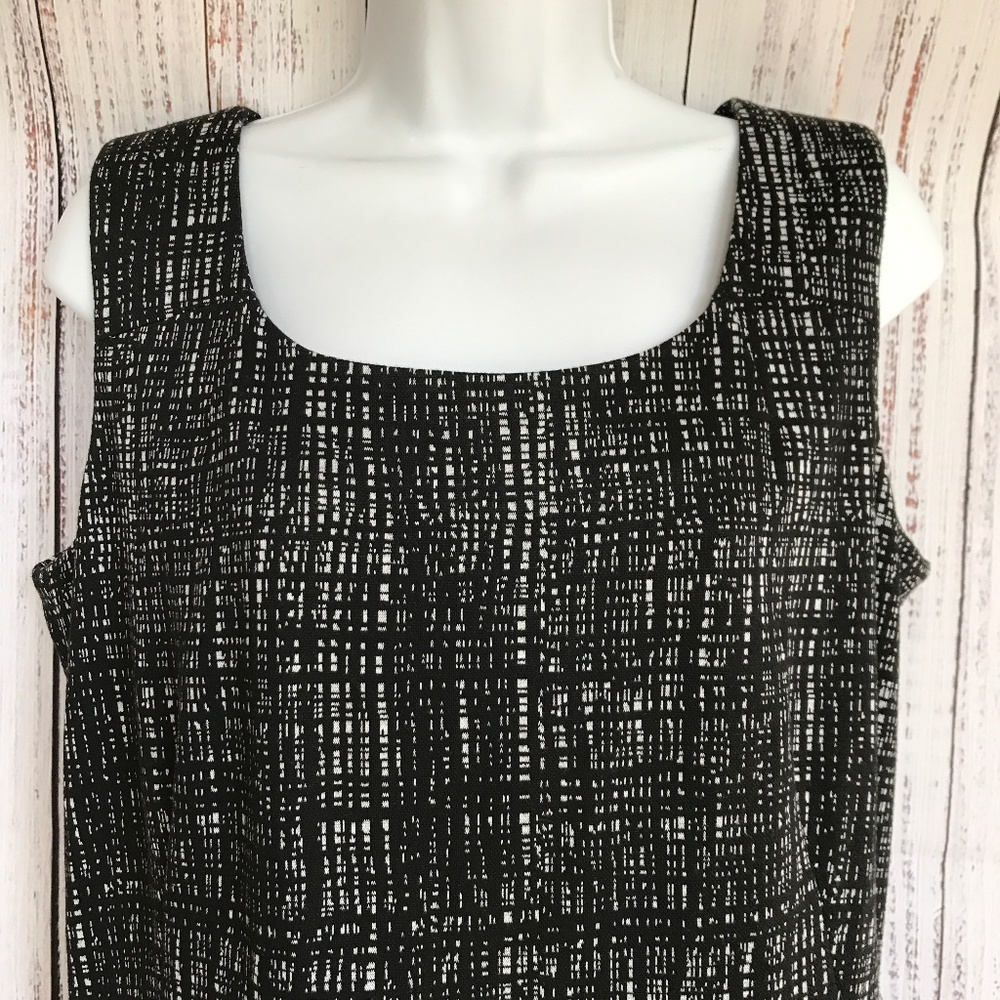 Calvin Klein Women’s Black & White Geometric Sleeveless Dress - Picture 3 of 14